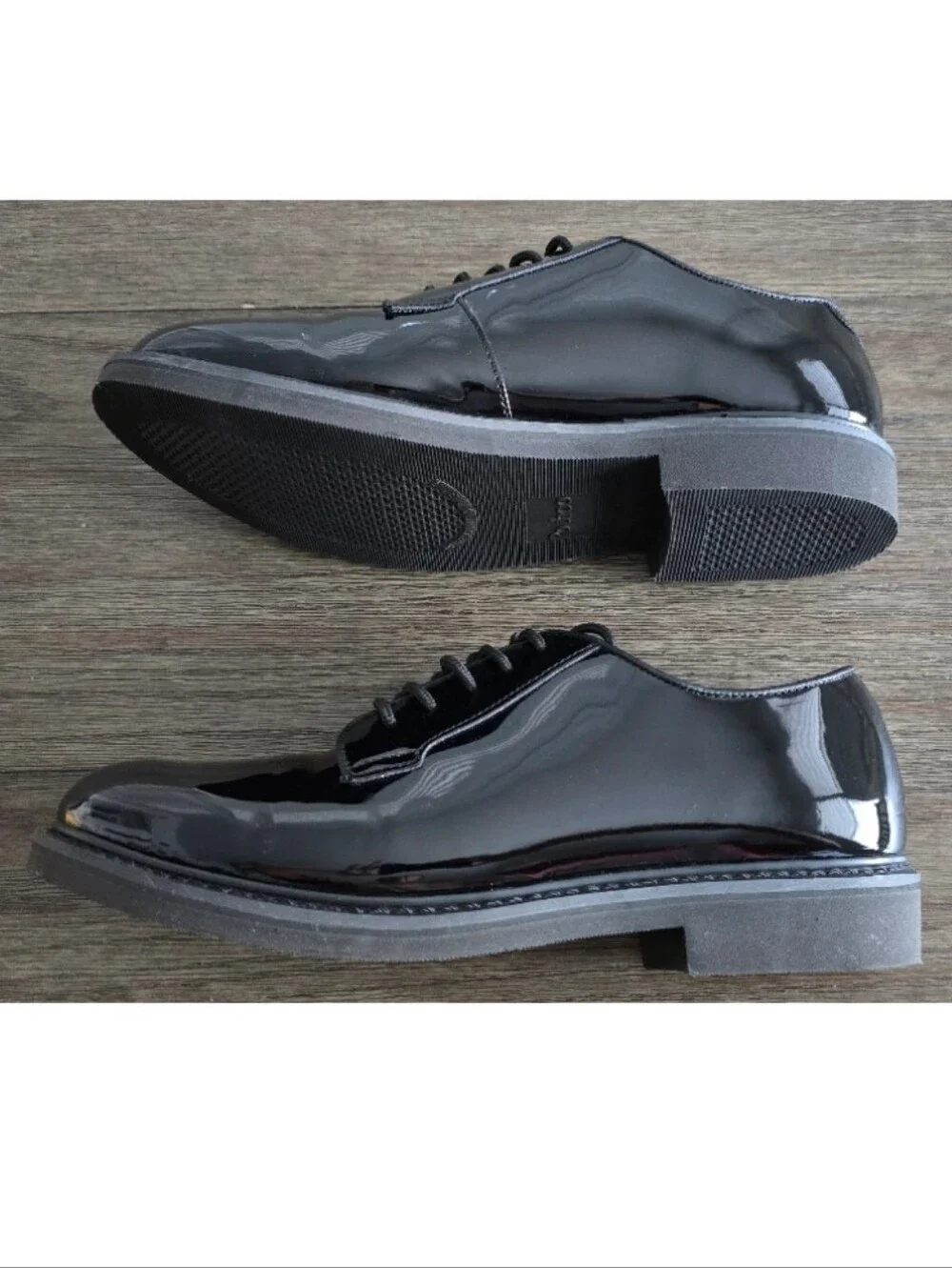 Rothco Black Patent Leather Hi Gloss Military Dress Uniform Shoes, Size 12W